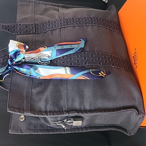 Hermes Handbags - HERMES BAG W/LOCK#120 YALE LINE  MM CANVAS TOTE DARK GRAY VERY GOOD COND